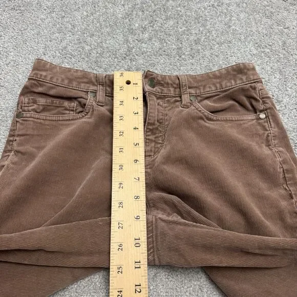 Lands' End Mid Rise Straight Leg Corduroy Pants Womens 4 Brown Cotton Stretch - Picture 11 of 16